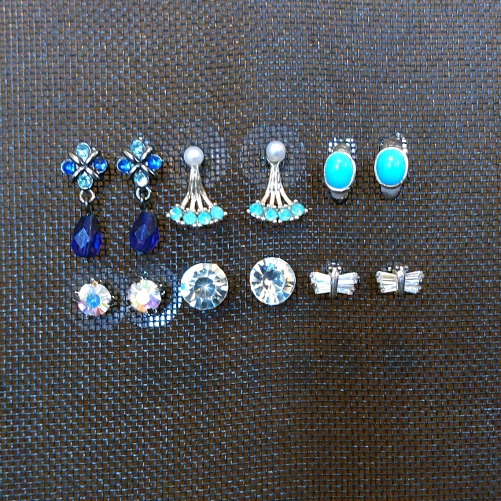 6 Pairs of Costume Jewelry Earring Studs